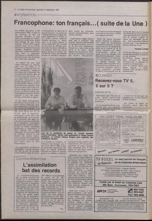 Le Soleil de Colombie, September 21, 1990, page 2