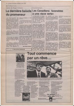 Le Soleil de Colombie, August 24, 1990, page 16