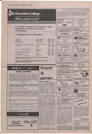 Le Soleil de Colombie, August 24, 1990, page 12