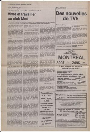 Le Soleil de Colombie, August 24, 1990, page 2
