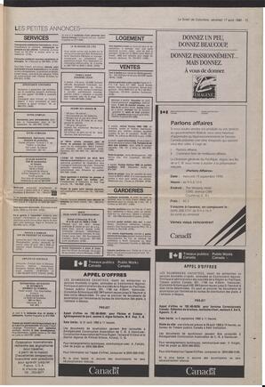 Le Soleil de Colombie, August 17, 1990, page 15