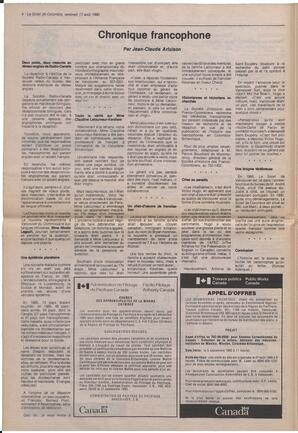 Le Soleil de Colombie, August 17, 1990, page 4