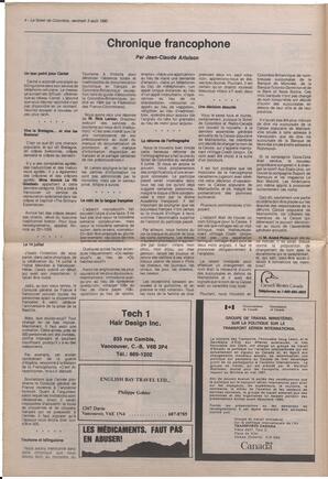 Le Soleil de Colombie, August 3, 1990, page 4