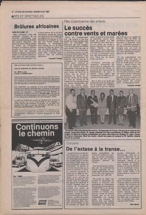 Le Soleil de Colombie, June 8, 1990, page 14