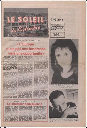 Le Soleil de Colombie, June 8, 1990, page 1