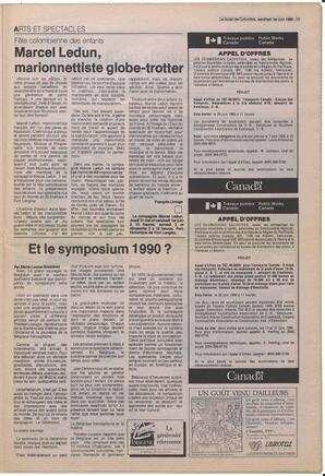 Le Soleil de Colombie, June 1, 1990, page 13