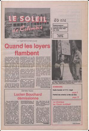 Le Soleil de Colombie, May 25, 1990, page 1