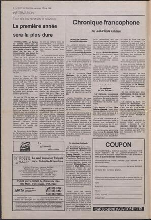 Le Soleil de Colombie, May 18, 1990, page 2