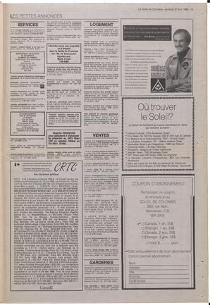 Le Soleil de Colombie, April 27, 1990, page 15