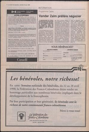 Le Soleil de Colombie, April 27, 1990, page 6