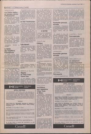 Le Soleil de Colombie, April 27, 1990, page 3
