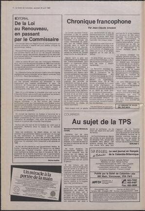 Le Soleil de Colombie, April 20, 1990, page 2