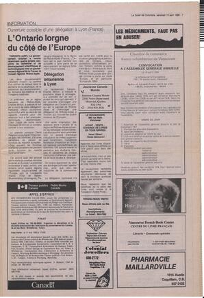 Le Soleil de Colombie, April 13, 1990, page 7