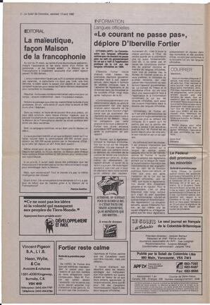 Le Soleil de Colombie, April 13, 1990, page 2