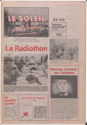 Le Soleil de Colombie, March 30, 1990, page 1