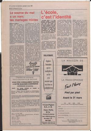 Le Soleil de Colombie, March 2, 1990, page 20