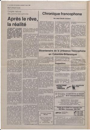 Le Soleil de Colombie, March 2, 1990, page 2