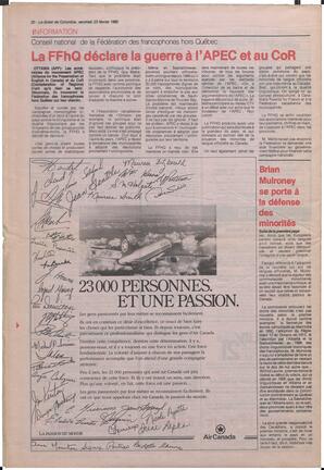 Le Soleil de Colombie, February 23, 1990, page 20