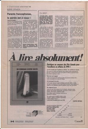 Le Soleil de Colombie, February 23, 1990, page 8