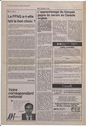 Le Soleil de Colombie, February 23, 1990, page 2