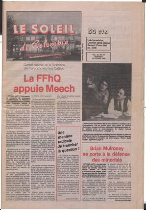 Le Soleil de Colombie, February 23, 1990, page 1