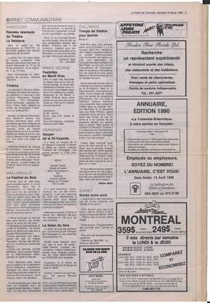 Le Soleil de Colombie, February 16, 1990, page 3
