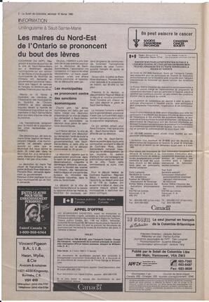 Le Soleil de Colombie, February 16, 1990, page 2