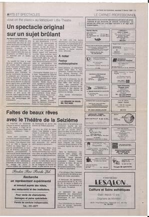 Le Soleil de Colombie, February 2, 1990, page 13
