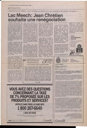 Le Soleil de Colombie, January 26, 1990, page 4