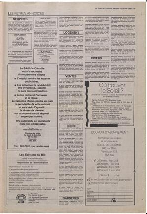 Le Soleil de Colombie, January 12, 1990, page 19