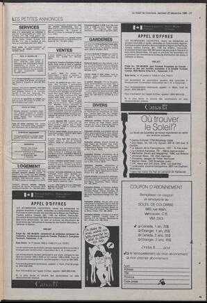 Le Soleil de Colombie, December 22, 1989, page 27