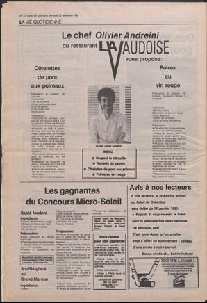 Le Soleil de Colombie, December 22, 1989, page 24