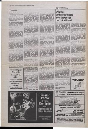 Le Soleil de Colombie, December 22, 1989, page 2