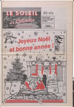 Le Soleil de Colombie, December 22, 1989, page 1