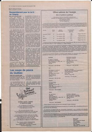 Le Soleil de Colombie, November 24, 1989, page 16