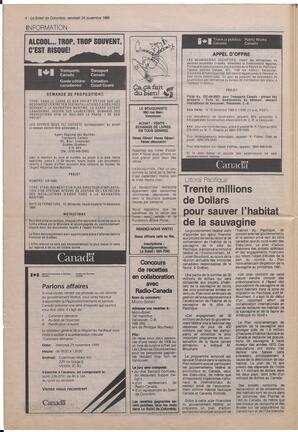 Le Soleil de Colombie, November 24, 1989, page 4