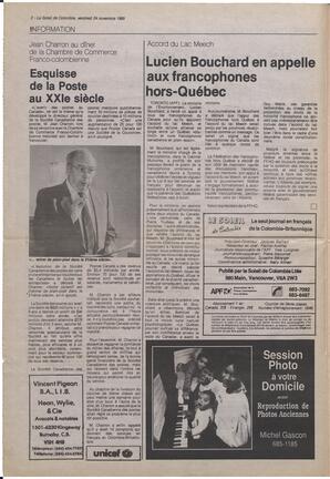 Le Soleil de Colombie, November 24, 1989, page 2