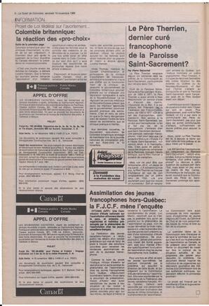Le Soleil de Colombie, November 10, 1989, page 6