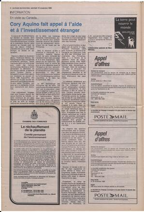 Le Soleil de Colombie, November 10, 1989, page 4