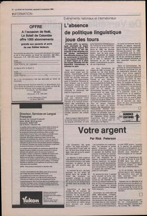 Le Soleil de Colombie, November 3, 1989, page 12