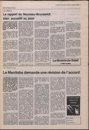 Le Soleil de Colombie, November 3, 1989, page 5