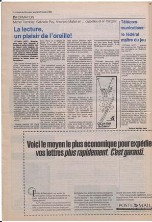 Le Soleil de Colombie, October 27, 1989, page 24