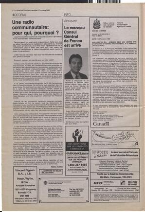 Le Soleil de Colombie, October 27, 1989, page 18
