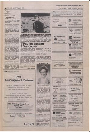 Le Soleil de Colombie, September 22, 1989, page 13