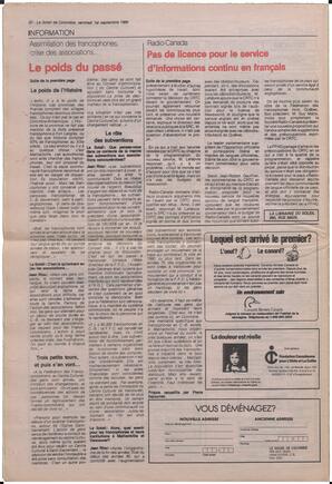 Le Soleil de Colombie, September 1, 1989, page 20