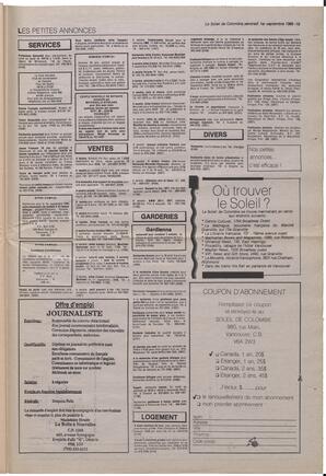 Le Soleil de Colombie, September 1, 1989, page 19