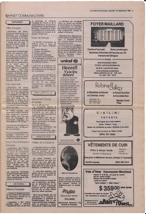 Le Soleil de Colombie, September 1, 1989, page 3