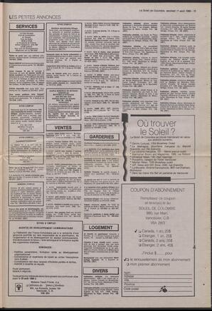 Le Soleil de Colombie, August 11, 1989, page 15