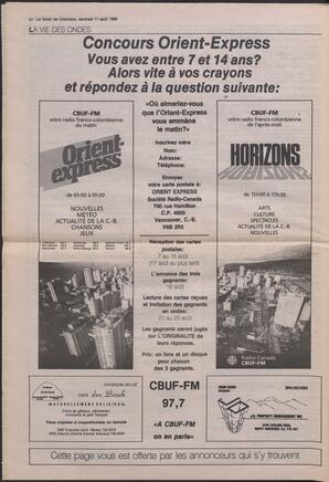 Le Soleil de Colombie, August 11, 1989, page 10