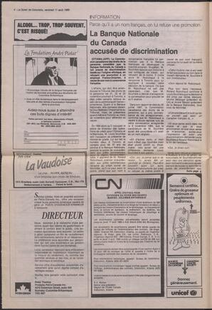 Le Soleil de Colombie, August 11, 1989, page 4